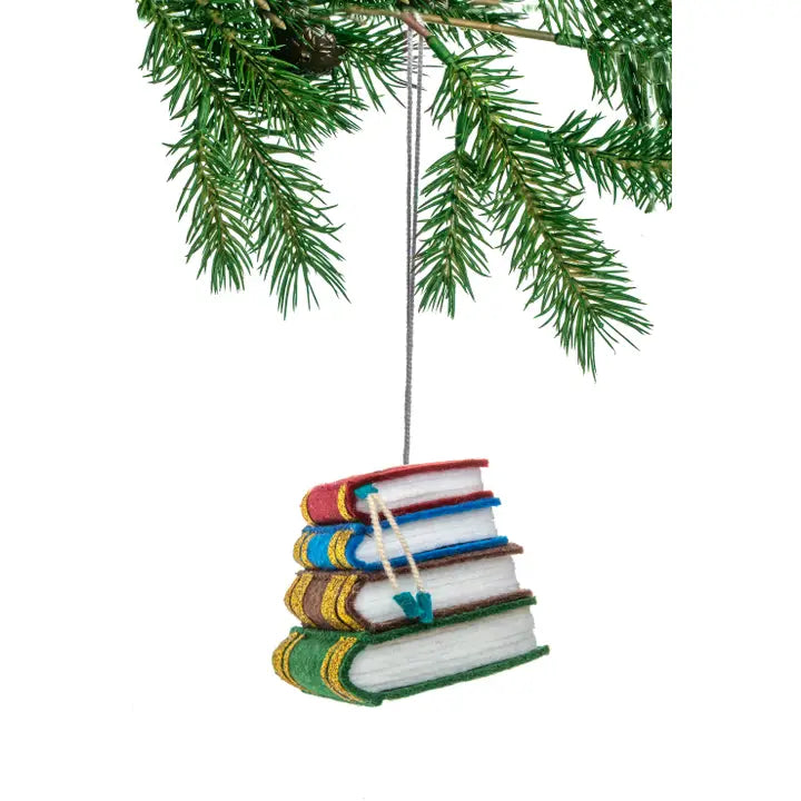 Stack of Books Felt Ornament