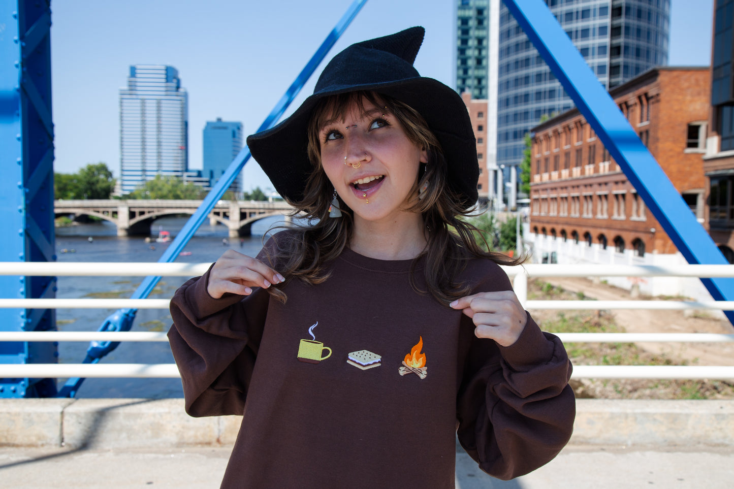 Embroidered Coffee, S'Mores, and the Great Outdoors Sweatshirt