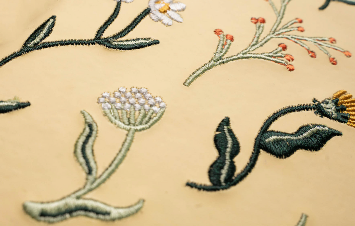 Butter Yellow Blooms Embroidered Journal