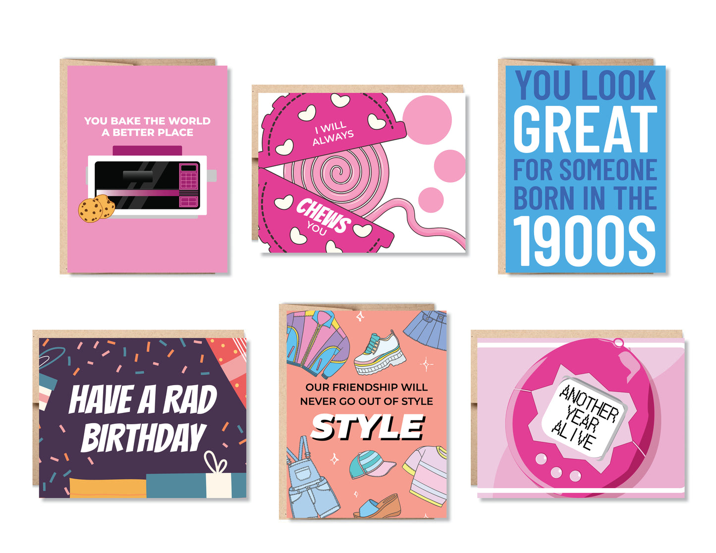 Totally Rad 90s Greeting Card Set or Single - Set #39