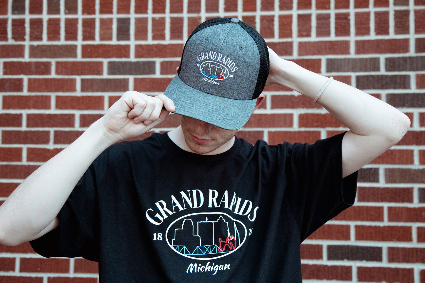 Grand Rapids, Michigan Skyline Embroidered Hat