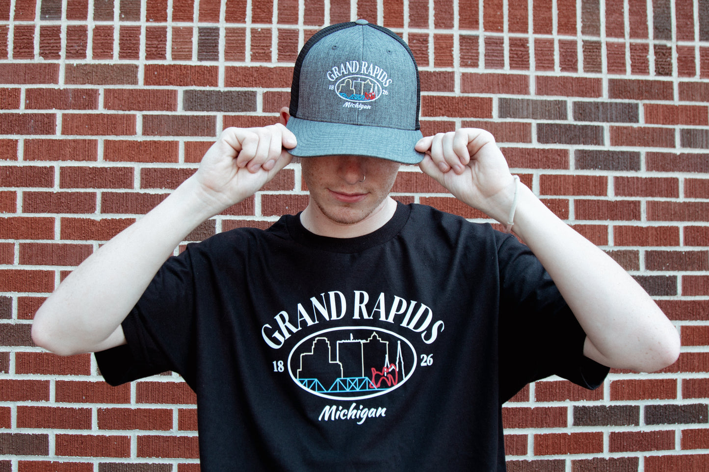 Grand Rapids, Michigan Skyline Embroidered Hat