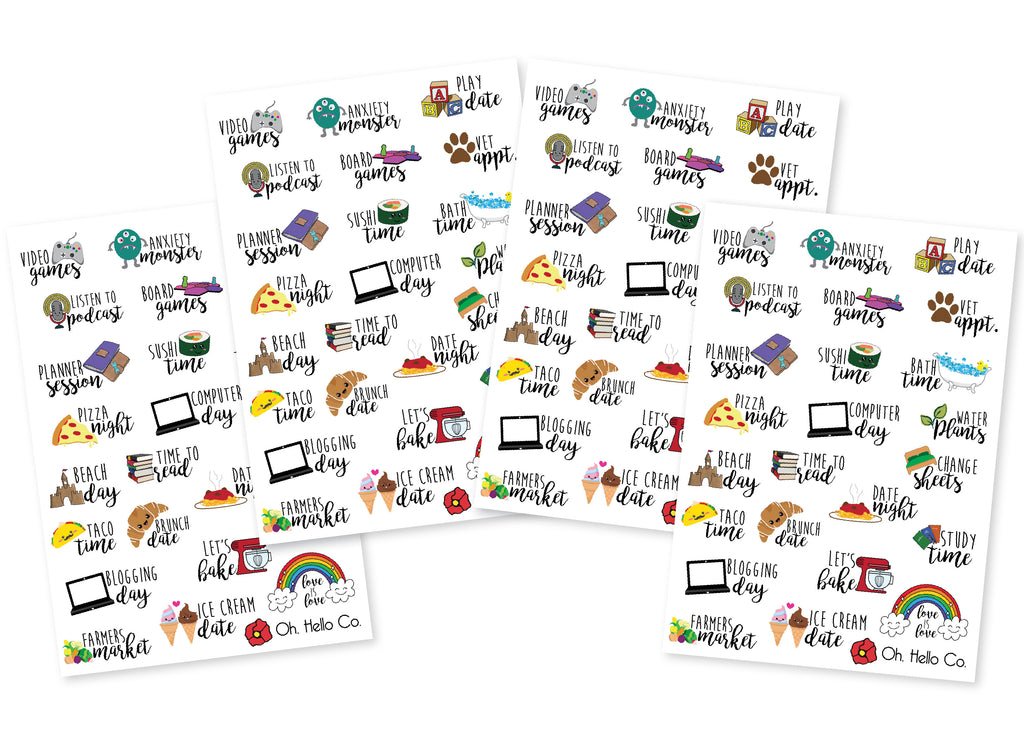 Icon Variety Font Stickers - Oh, Hello Stationery Co. bullet journal Erin Condren stickers scrapbook planner case customized gifts mugs Travlers Notebook unique fun 