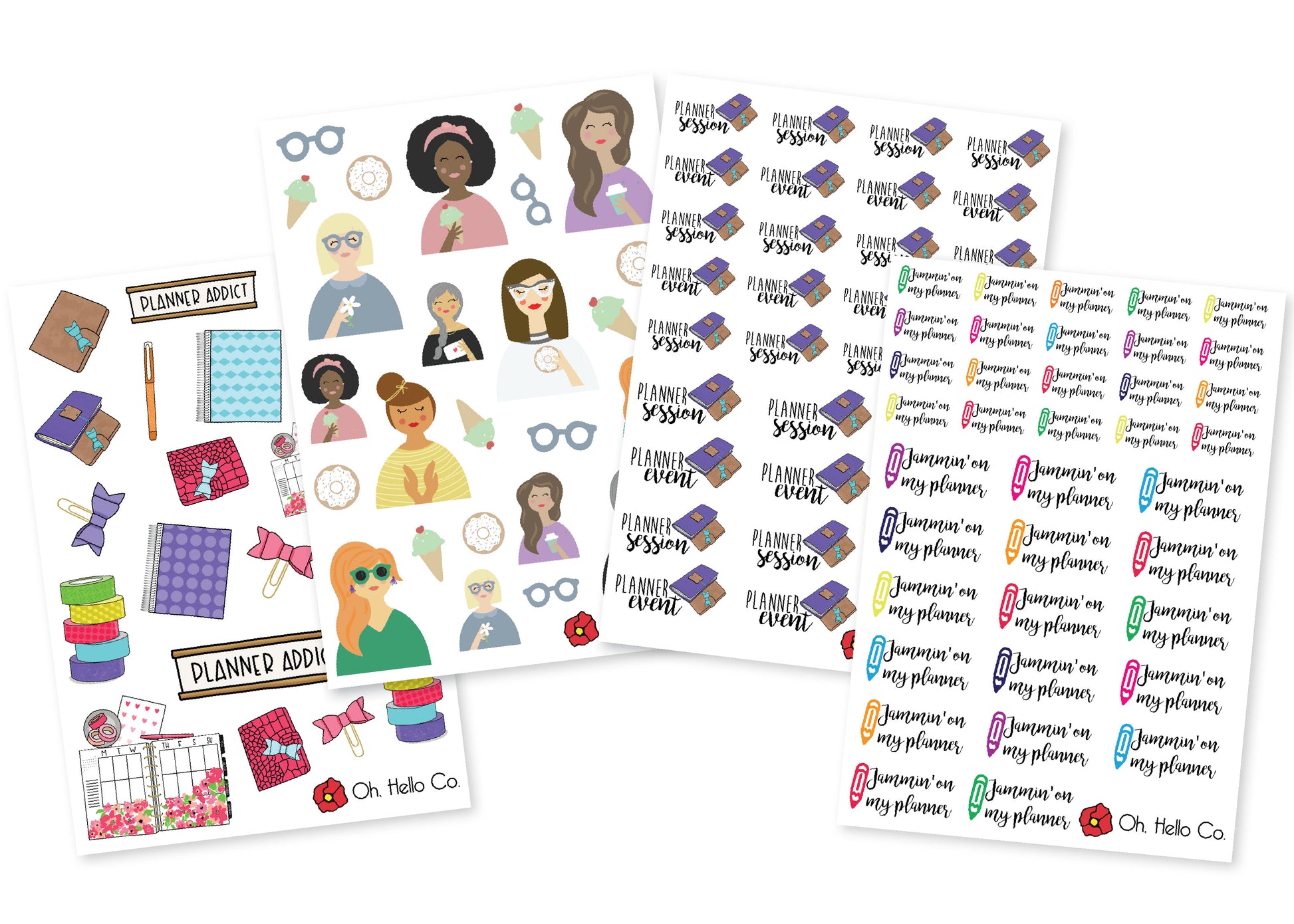 Planner Addict Stickers - Oh, Hello Stationery Co. bullet journal Erin Condren stickers scrapbook planner case customized gifts mugs Travlers Notebook unique fun