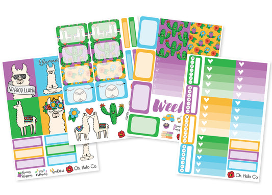 Llama Weekly Kit Stickers - Oh, Hello Stationery Co. bullet journal Erin Condren stickers scrapbook planner case customized gifts mugs Travlers Notebook unique fun