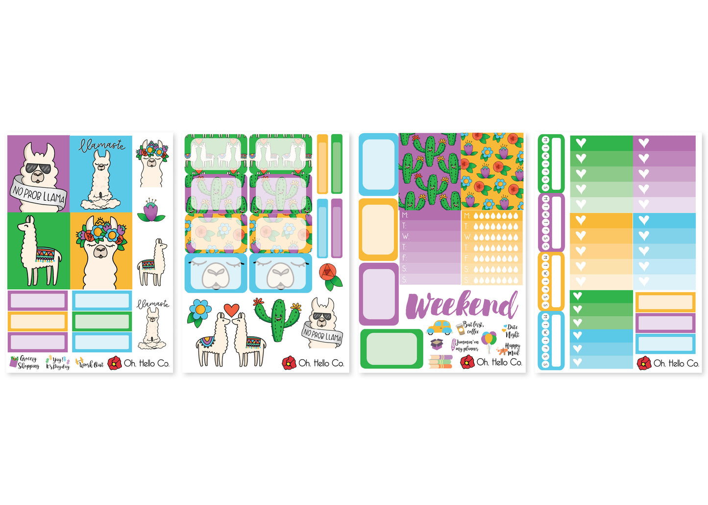 Llama Weekly Kit Stickers - Oh, Hello Stationery Co. bullet journal Erin Condren stickers scrapbook planner case customized gifts mugs Travlers Notebook unique fun