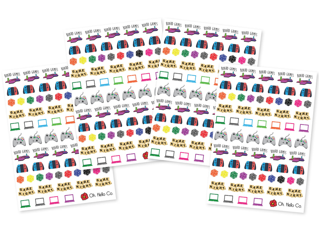 Gamer Variety Stickers - Oh, Hello Stationery Co. bullet journal Erin Condren stickers scrapbook planner case customized gifts mugs Travlers Notebook unique fun 
