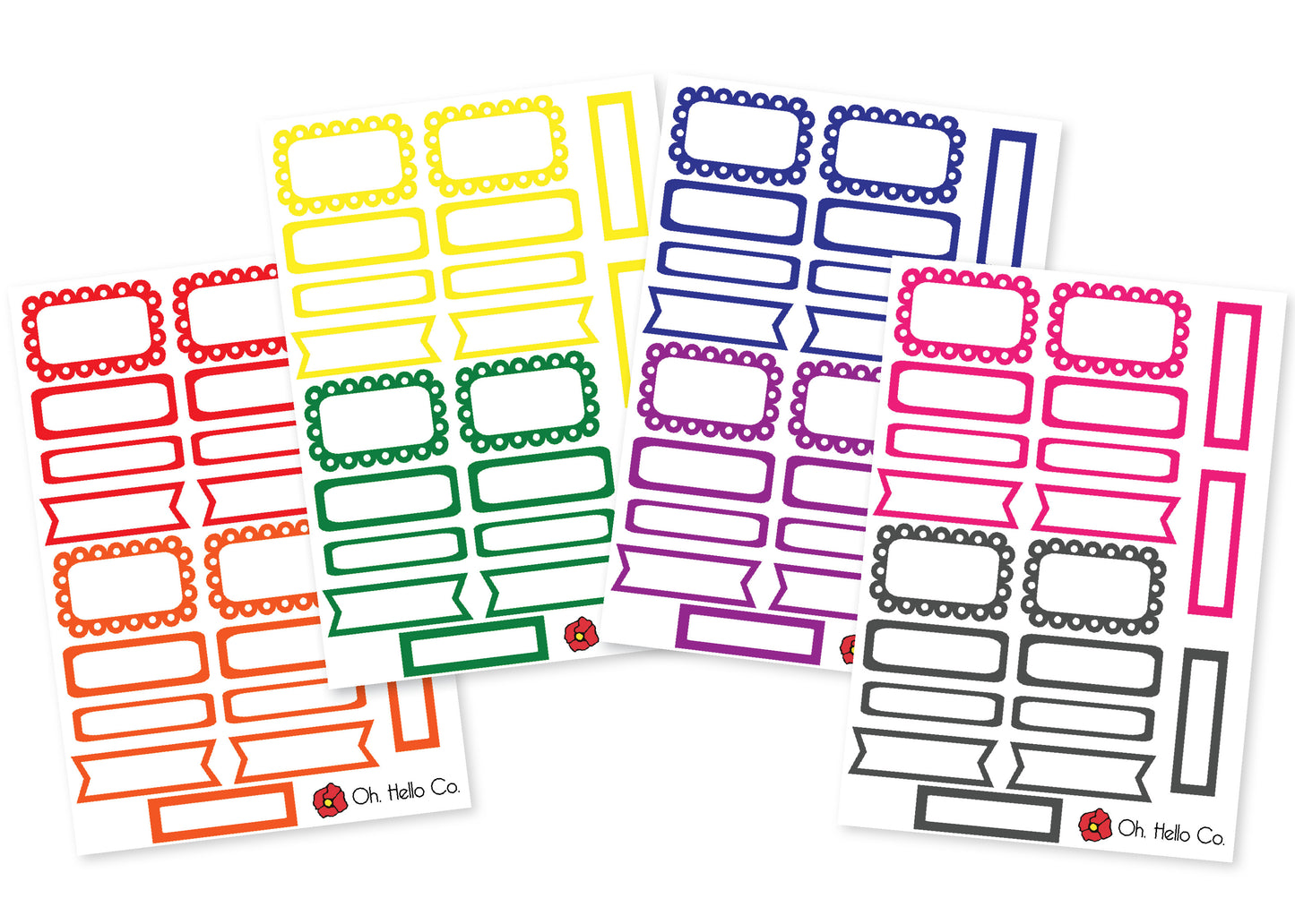Rainbow Functional Stickers - Oh, Hello Stationery Co. bullet journal Erin Condren stickers scrapbook planner case customized gifts mugs Travlers Notebook unique fun