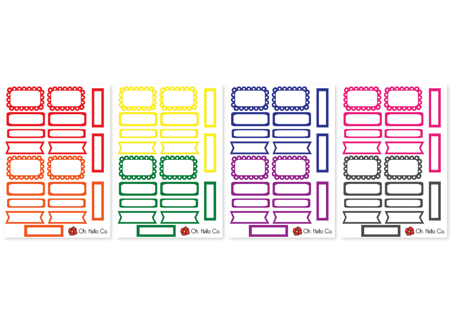 Rainbow Functional Stickers - Oh, Hello Stationery Co. bullet journal Erin Condren stickers scrapbook planner case customized gifts mugs Travlers Notebook unique fun