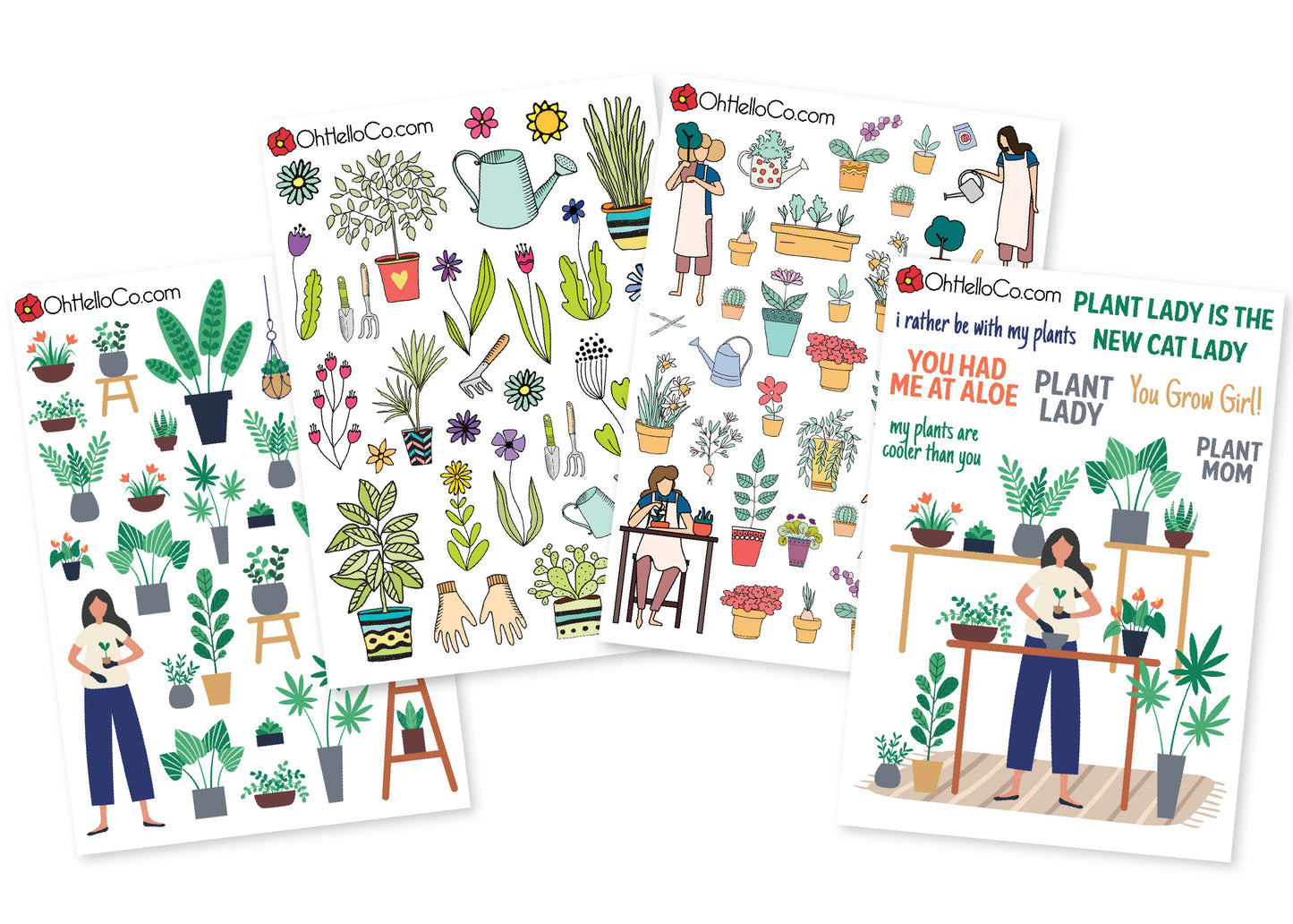 Plant Lady Variety Stickers - Oh, Hello Stationery Co. bullet journal Erin Condren stickers scrapbook planner case customized gifts mugs Travlers Notebook unique fun