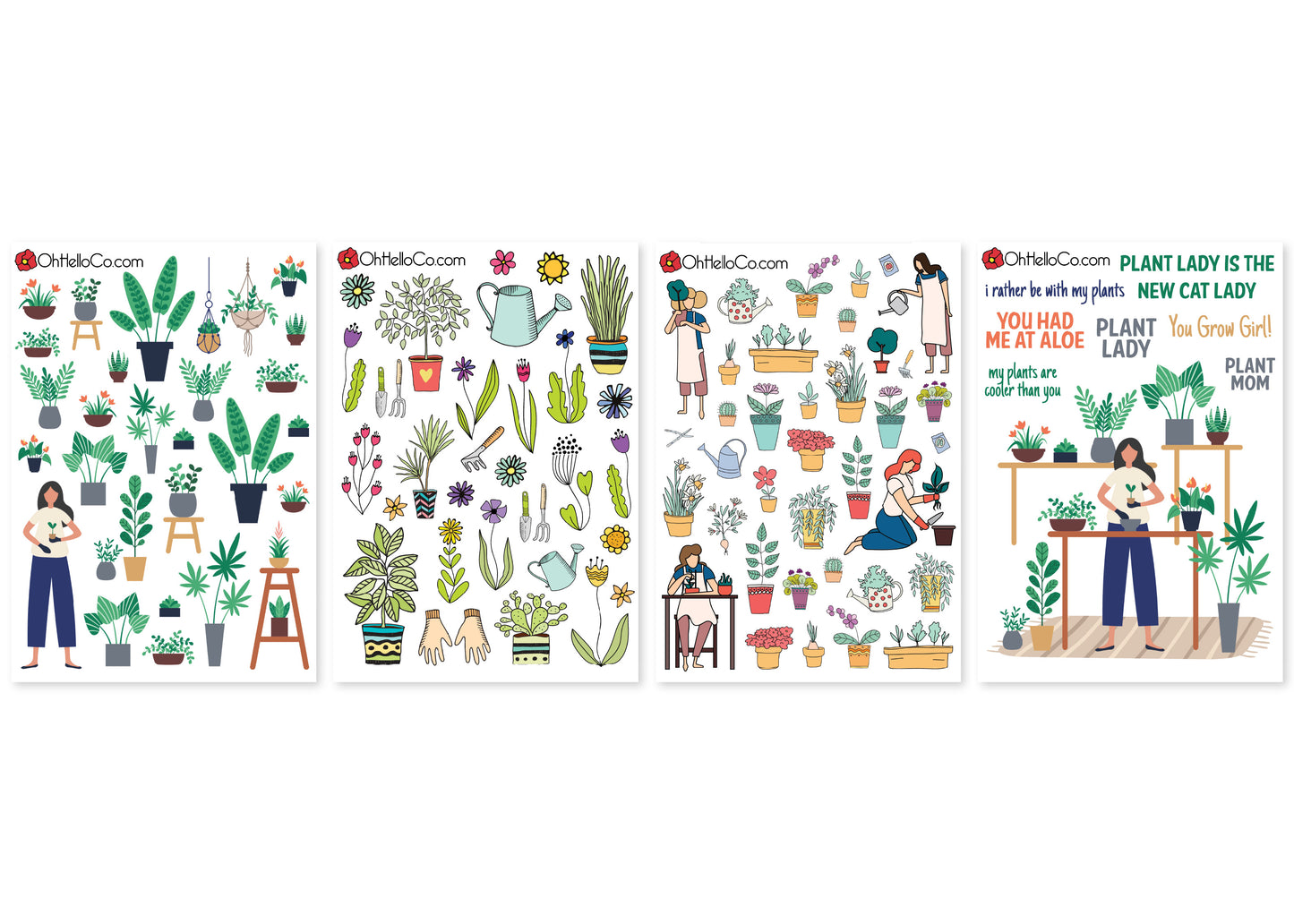 Plant Lady Variety Stickers - Oh, Hello Stationery Co. bullet journal Erin Condren stickers scrapbook planner case customized gifts mugs Travlers Notebook unique fun
