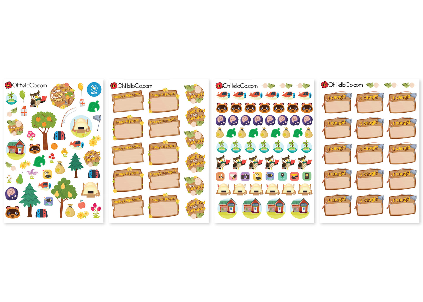Animal Crossing Inspired Stickers - Oh, Hello Stationery Co. bullet journal Erin Condren stickers scrapbook planner case customized gifts mugs Travlers Notebook unique fun