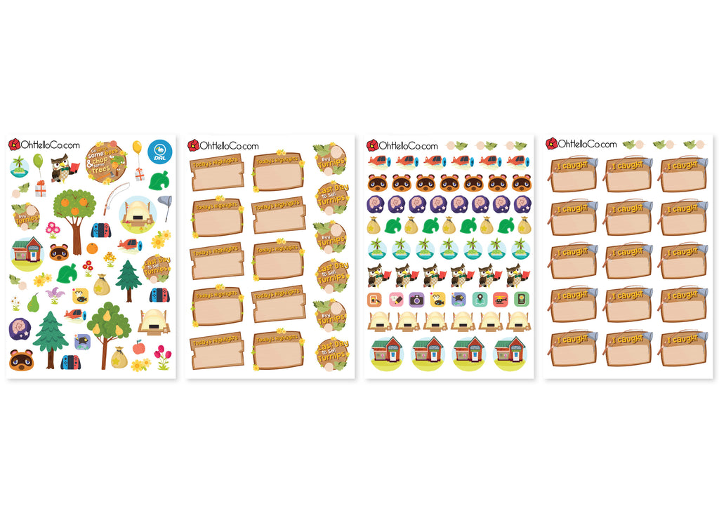 Animal Crossing Inspired Stickers - Oh, Hello Stationery Co. bullet journal Erin Condren stickers scrapbook planner case customized gifts mugs Travlers Notebook unique fun 