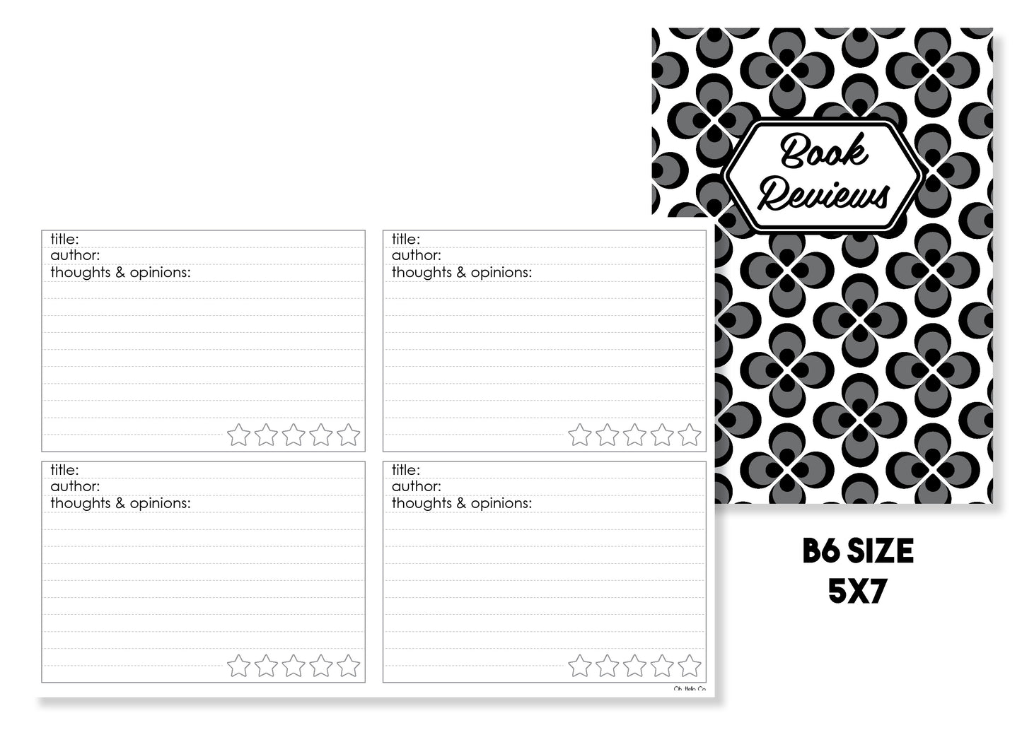 Book Review Traveler's Notebook Insert - Oh, Hello Stationery Co. bullet journal Erin Condren stickers scrapbook planner case customized gifts mugs Travlers Notebook unique fun