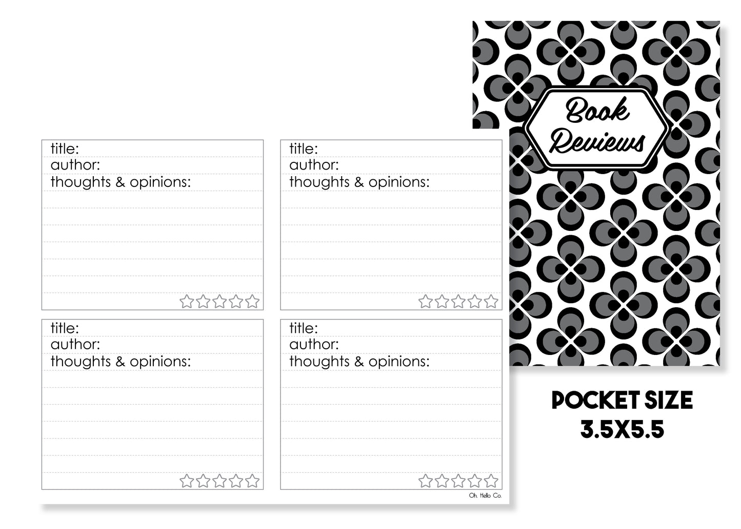 Book Review Traveler's Notebook Insert - Oh, Hello Stationery Co. bullet journal Erin Condren stickers scrapbook planner case customized gifts mugs Travlers Notebook unique fun