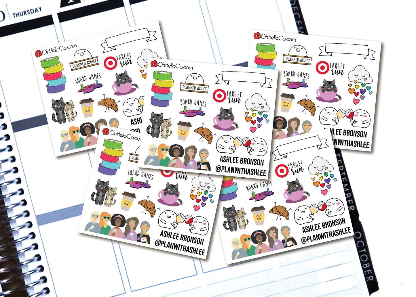 Planner Meetup Contact Cards - Style One - Oh, Hello Stationery Co. bullet journal Erin Condren stickers scrapbook planner case customized gifts mugs Travlers Notebook unique fun