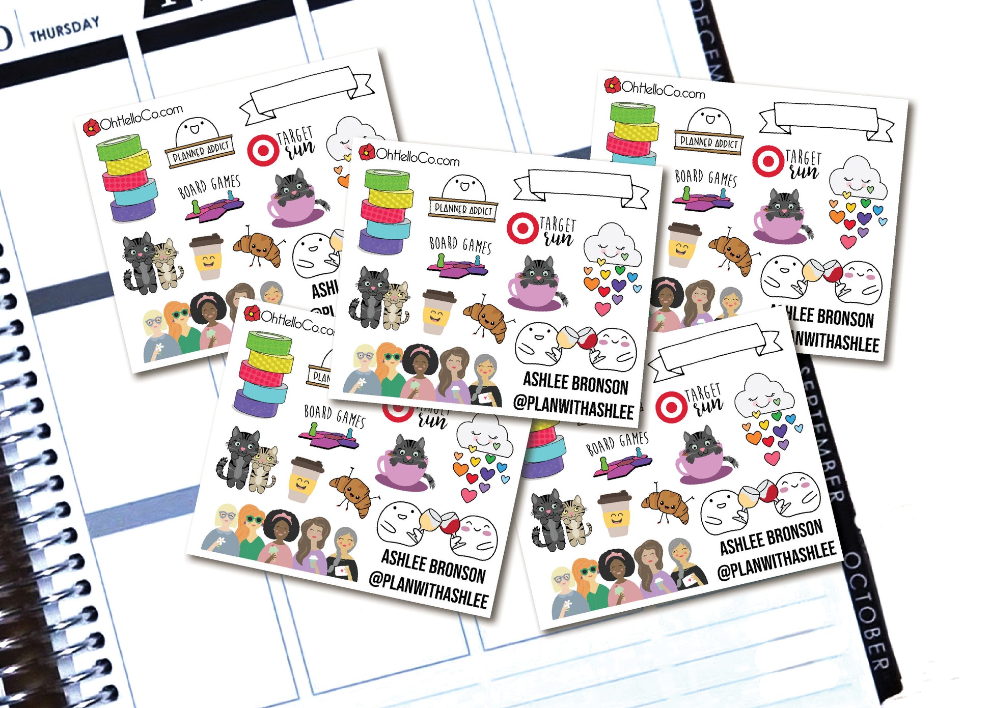 Planner Meetup Contact Cards - Style One - Oh, Hello Stationery Co. bullet journal Erin Condren stickers scrapbook planner case customized gifts mugs Travlers Notebook unique fun