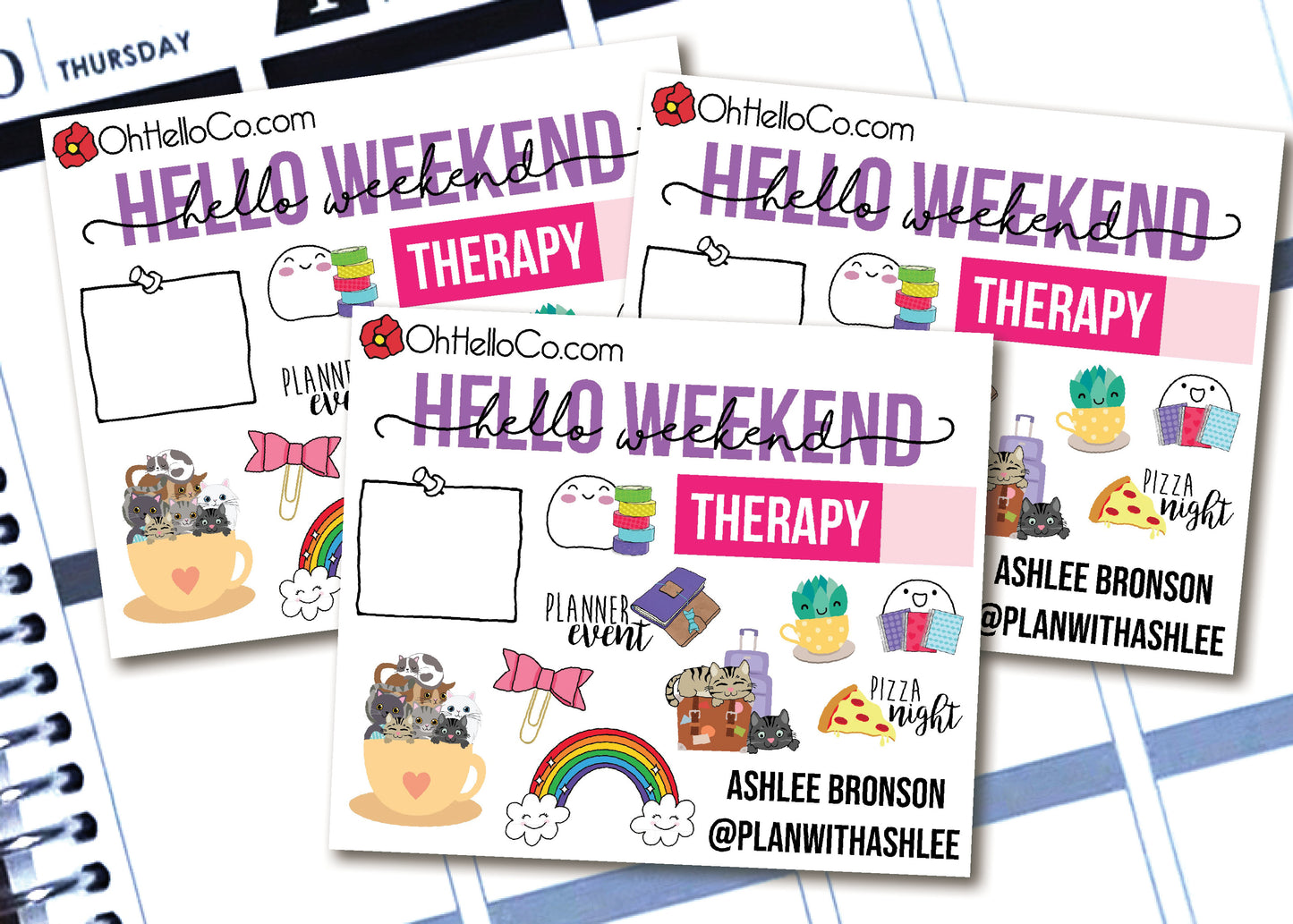 Planner Meetup Contact Cards - Style Two - Oh, Hello Stationery Co. bullet journal Erin Condren stickers scrapbook planner case customized gifts mugs Travlers Notebook unique fun