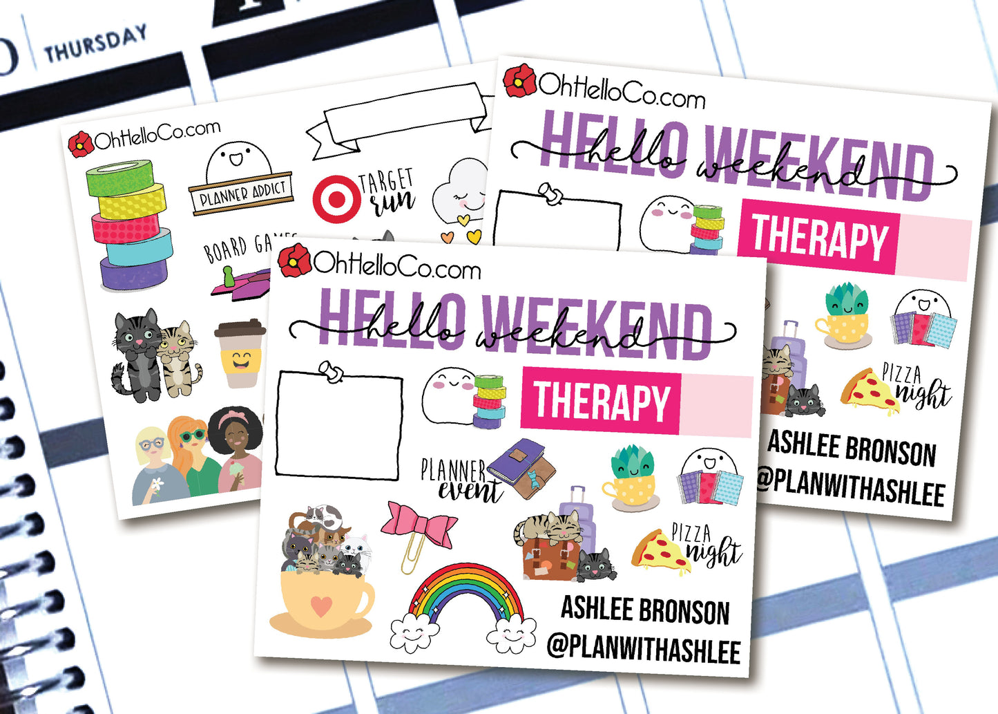 Planner Meetup Contact Cards - Custom - Oh, Hello Stationery Co. bullet journal Erin Condren stickers scrapbook planner case customized gifts mugs Travlers Notebook unique fun