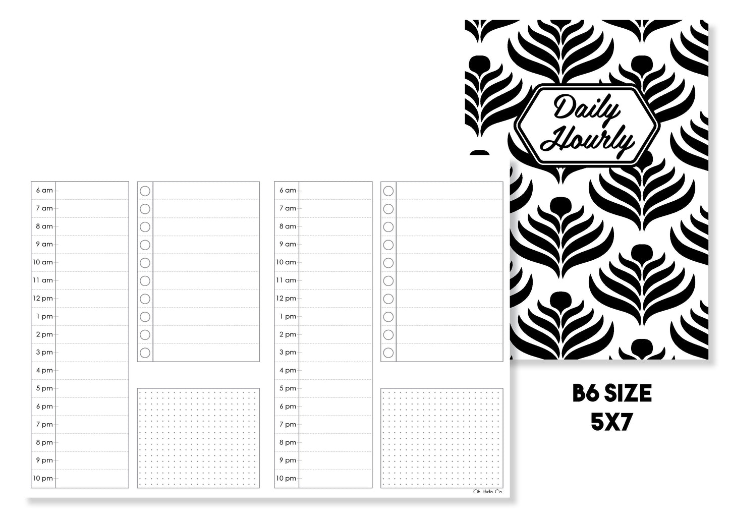 Daily Hourly Traveler's Notebook Insert - Oh, Hello Stationery Co. bullet journal Erin Condren stickers scrapbook planner case customized gifts mugs Travlers Notebook unique fun