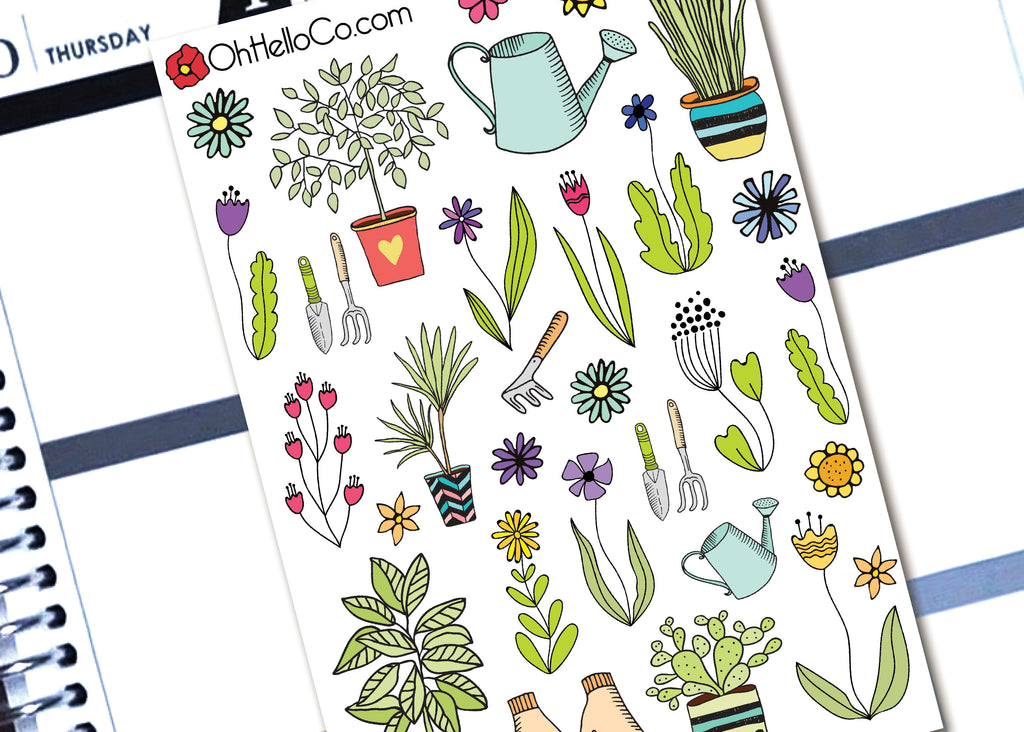 Spring Flower Doodles - Printable Stickers for the Silhouette - Oh, Hello Stationery Co. bullet journal Erin Condren stickers scrapbook planner case customized gifts mugs Travlers Notebook unique fun 
