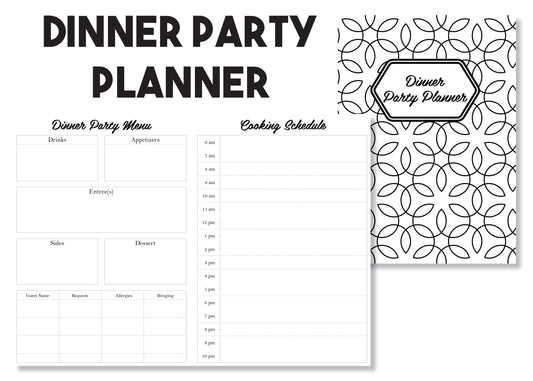 Dinner Party Planner Traveler's Notebook Insert - Oh, Hello Stationery Co. bullet journal Erin Condren stickers scrapbook planner case customized gifts mugs Travlers Notebook unique fun