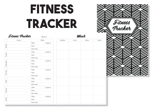 Weekly Fitness & Meal Tracker Traveler's Notebook Insert - Oh, Hello Stationery Co. bullet journal Erin Condren stickers scrapbook planner case customized gifts mugs Travlers Notebook unique fun