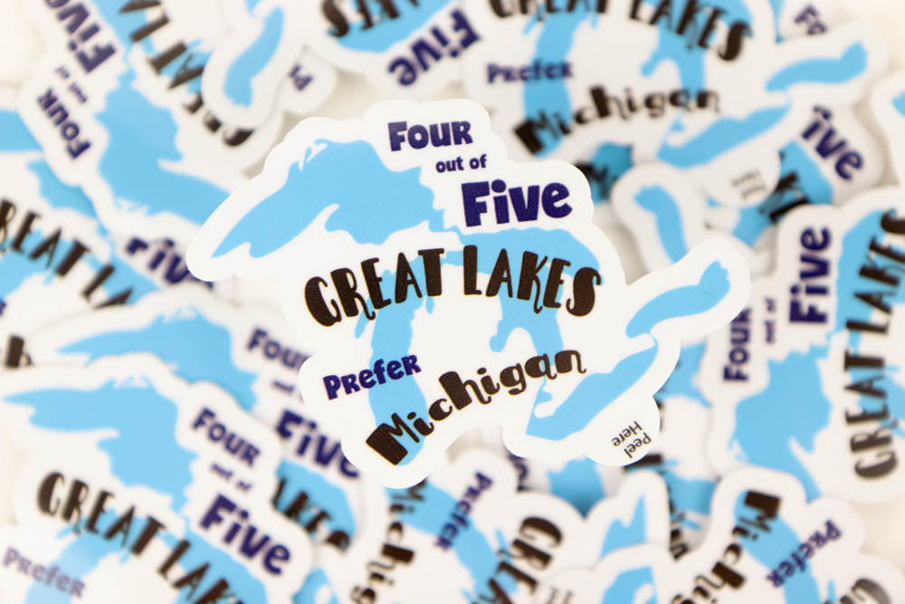 Four out of Five Great Lakes Prefer Michigan Vinyl Sticker