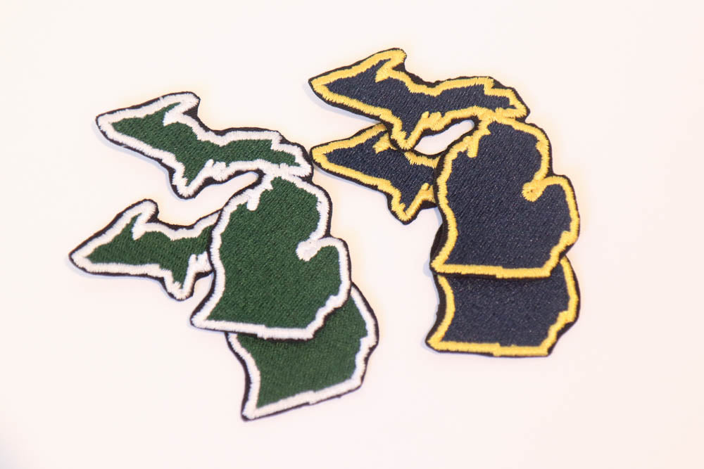Michigan & Michigan State Heat Transfer Embroidered Patches