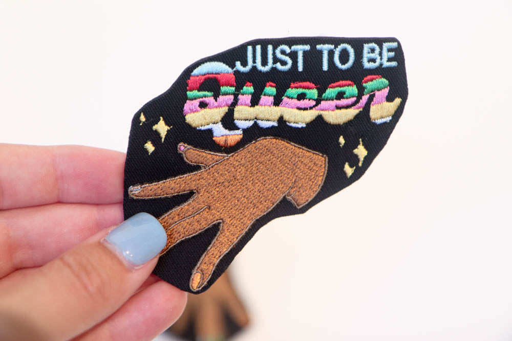 Just to Be Queer Heat Transfer Embroidered Patch