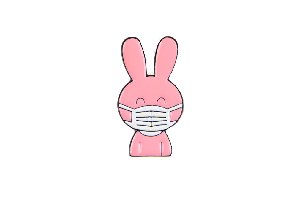 Mask Wearing Bunny Enamel Pin