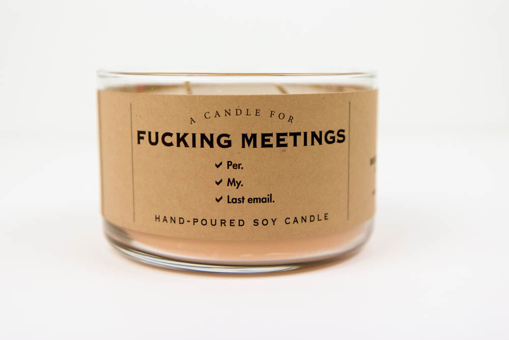 Whiskey River Candle - F**king Meetings - Oh, Hello Stationery Co. bullet journal Erin Condren stickers scrapbook planner case customized gifts mugs Travlers Notebook unique fun