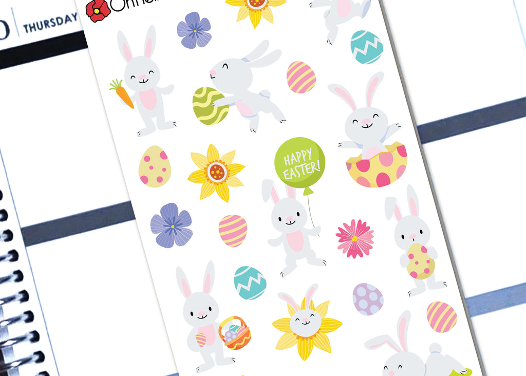 Kawaii Easter - Printable Stickers for the Silhouette - Oh, Hello Stationery Co. bullet journal Erin Condren stickers scrapbook planner case customized gifts mugs Travlers Notebook unique fun 