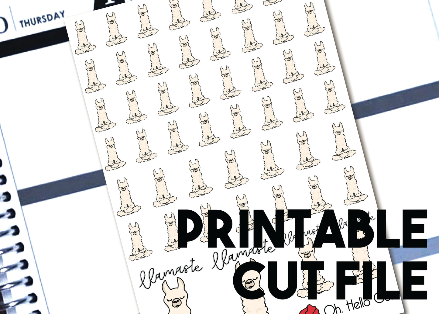 Llamaste Yoga Llamas - Printable Stickers for the Silhouette - Oh, Hello Stationery Co. bullet journal Erin Condren stickers scrapbook planner case customized gifts mugs Travlers Notebook unique fun