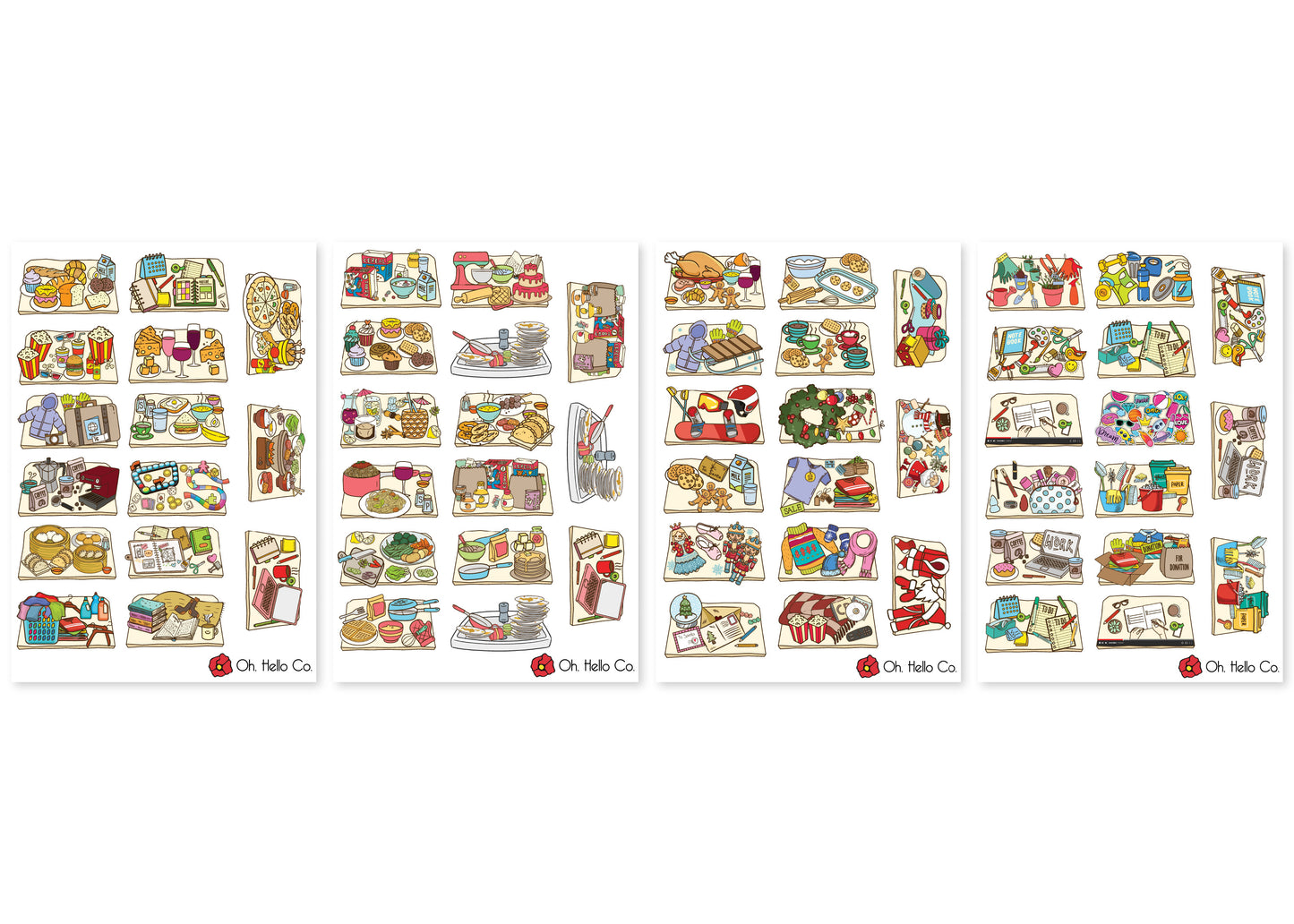Flatlay Variety Stickers - Oh, Hello Stationery Co. bullet journal Erin Condren stickers scrapbook planner case customized gifts mugs Travlers Notebook unique fun