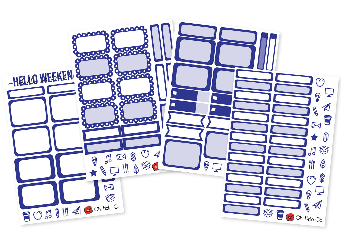The Blues - Rainbow Functional Stickers - Oh, Hello Stationery Co. bullet journal Erin Condren stickers scrapbook planner case customized gifts mugs Travlers Notebook unique fun