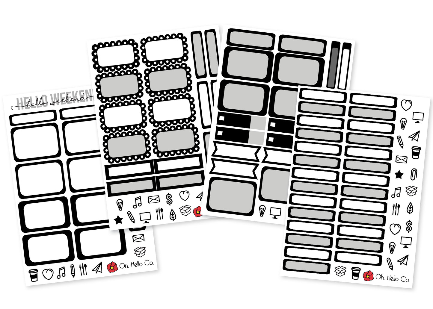 The Blacks - Rainbow Functional Stickers - Oh, Hello Stationery Co. bullet journal Erin Condren stickers scrapbook planner case customized gifts mugs Travlers Notebook unique fun