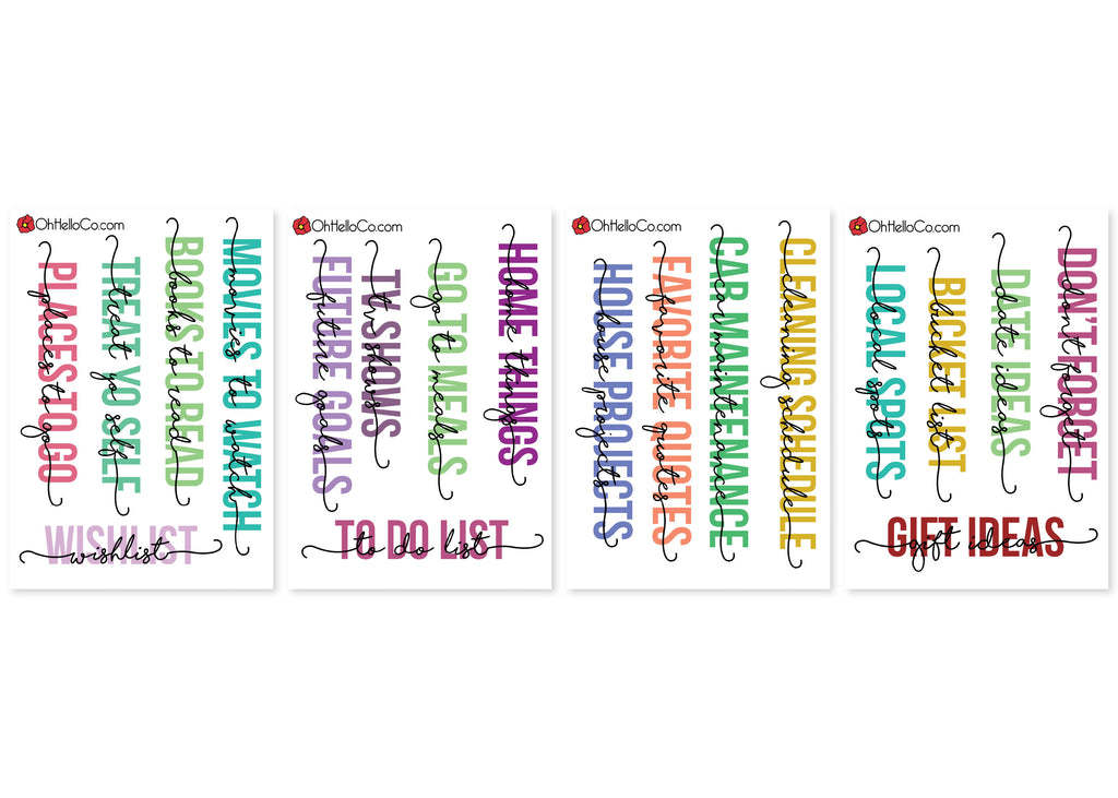 Note Page Header Stickers
