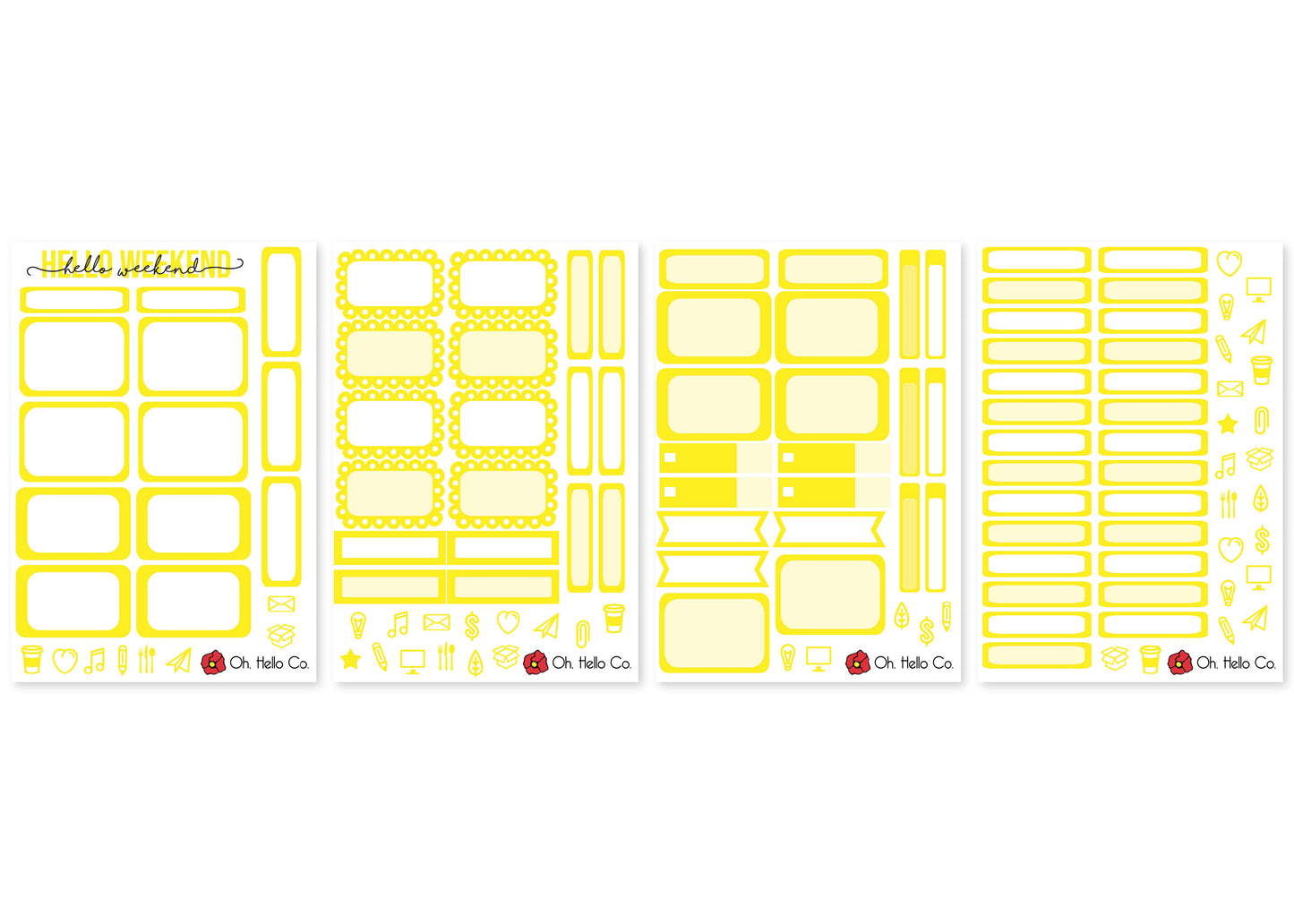 The Yellows - Rainbow Functional Stickers - Oh, Hello Stationery Co. bullet journal Erin Condren stickers scrapbook planner case customized gifts mugs Travlers Notebook unique fun