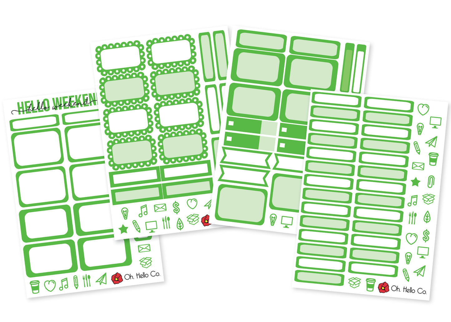 The Lime Greens - Rainbow Functional Stickers - Oh, Hello Stationery Co. bullet journal Erin Condren stickers scrapbook planner case customized gifts mugs Travlers Notebook unique fun