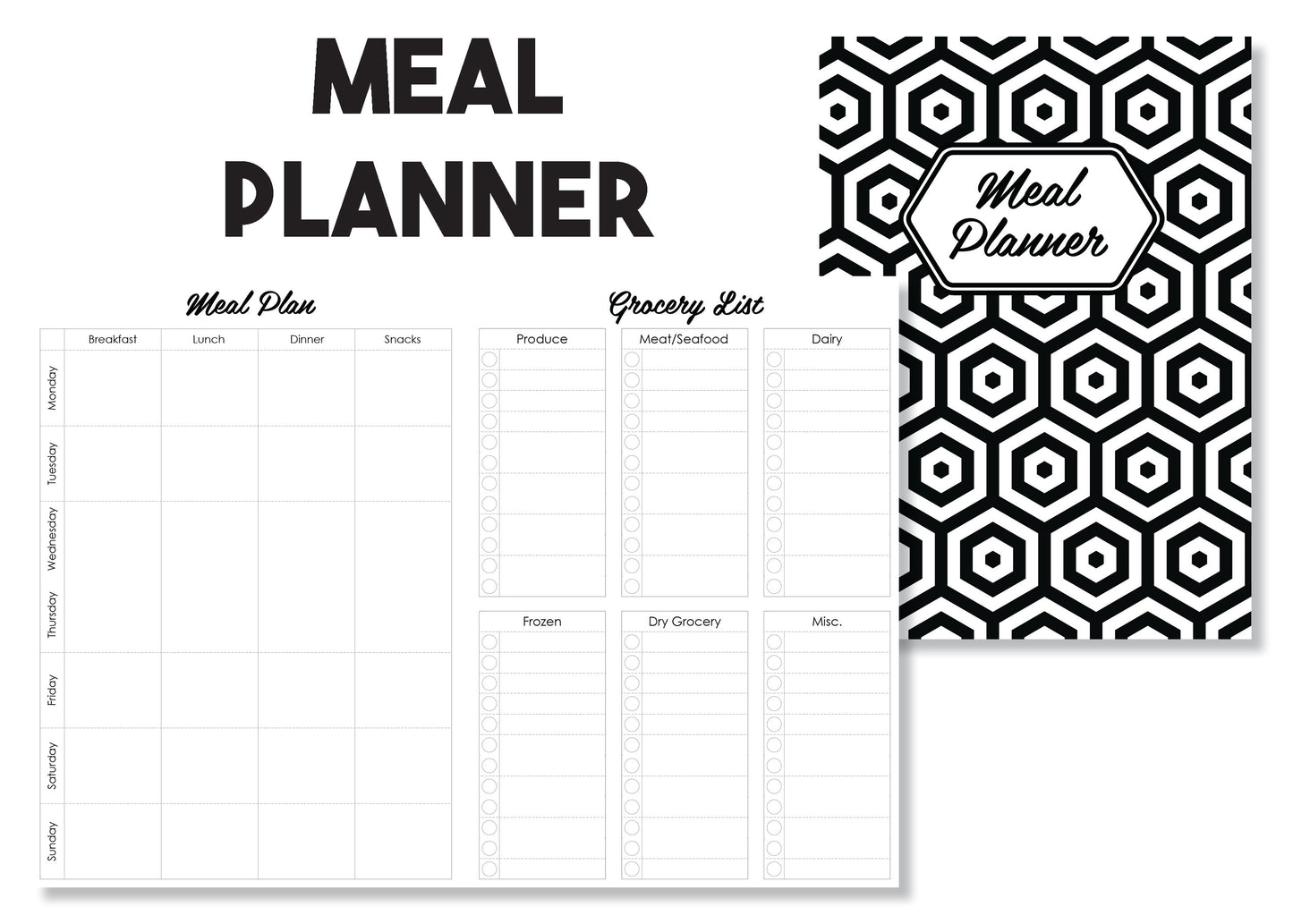 Meal Planning Traveler's Notebook Insert - Oh, Hello Stationery Co. bullet journal Erin Condren stickers scrapbook planner case customized gifts mugs Travlers Notebook unique fun
