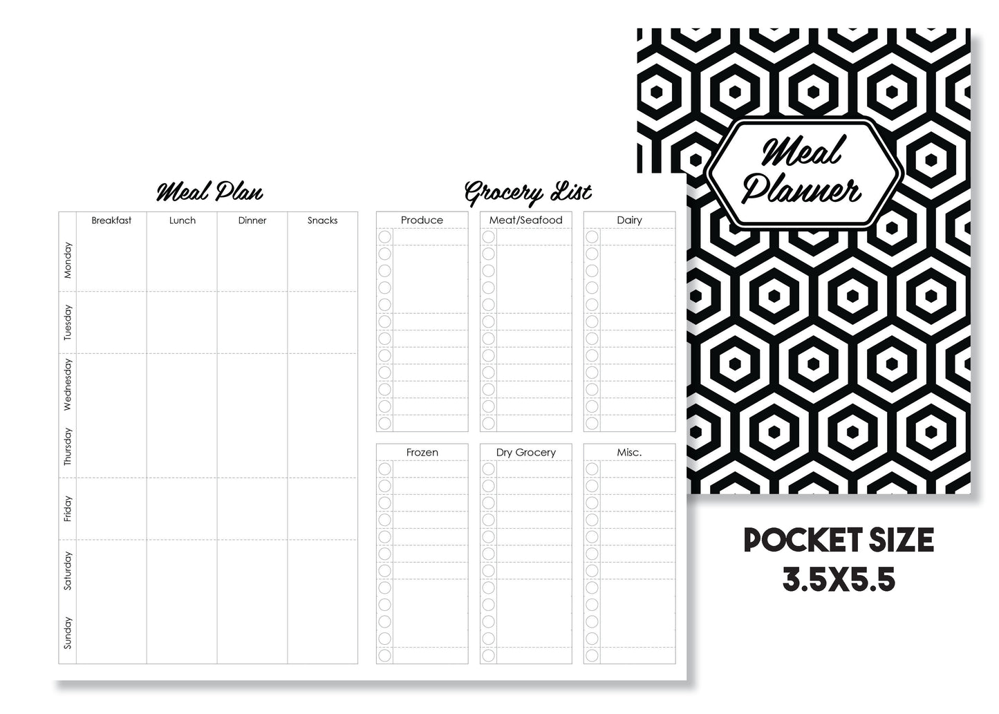 Meal Planning Traveler's Notebook Insert - Oh, Hello Stationery Co. bullet journal Erin Condren stickers scrapbook planner case customized gifts mugs Travlers Notebook unique fun