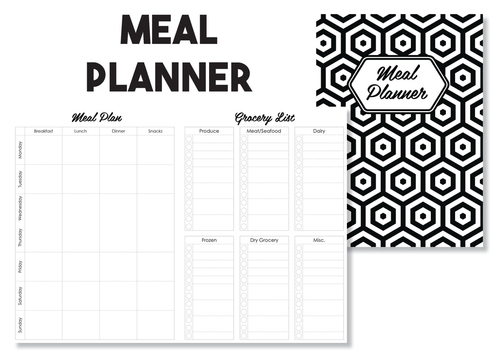 Meal Planning Traveler's Notebook Insert - Oh, Hello Stationery Co. bullet journal Erin Condren stickers scrapbook planner case customized gifts mugs Travlers Notebook unique fun 