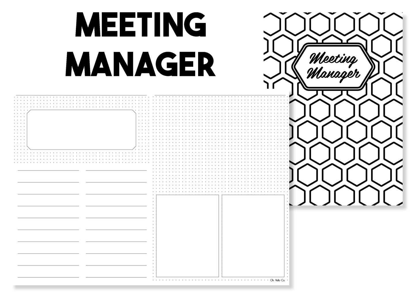 Meeting Manager Traveler's Notebook Insert - Oh, Hello Stationery Co. bullet journal Erin Condren stickers scrapbook planner case customized gifts mugs Travlers Notebook unique fun