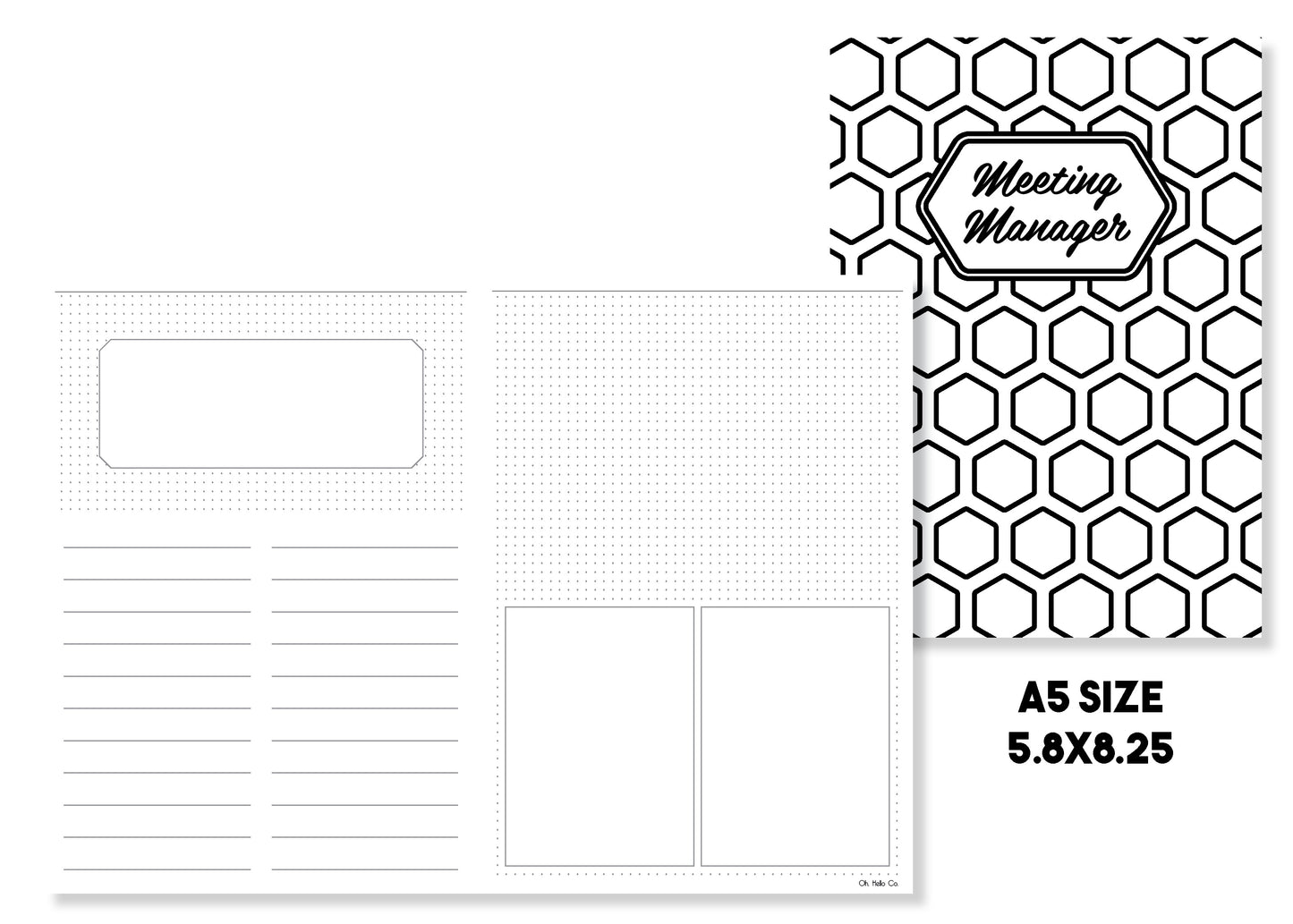 Meeting Manager Traveler's Notebook Insert - Oh, Hello Stationery Co. bullet journal Erin Condren stickers scrapbook planner case customized gifts mugs Travlers Notebook unique fun