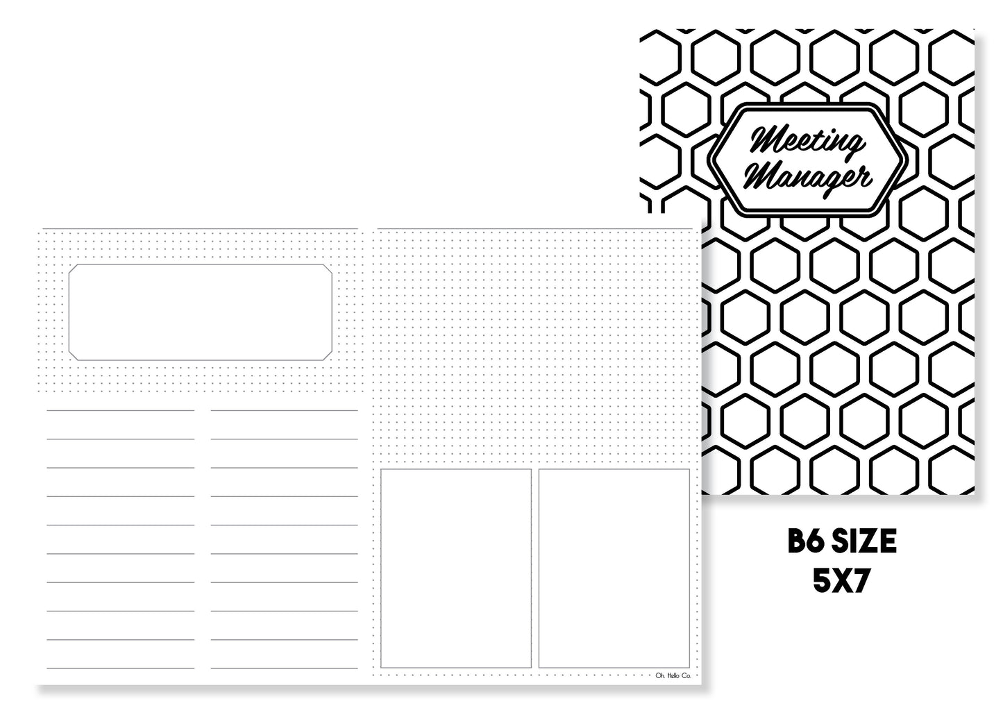 Meeting Manager Traveler's Notebook Insert - Oh, Hello Stationery Co. bullet journal Erin Condren stickers scrapbook planner case customized gifts mugs Travlers Notebook unique fun