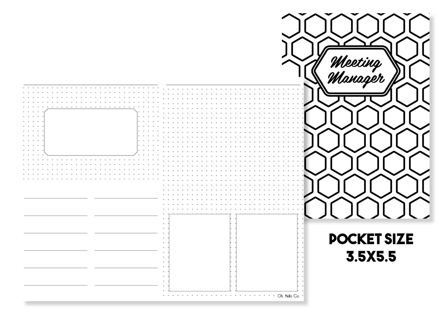 Meeting Manager Traveler's Notebook Insert - Oh, Hello Stationery Co. bullet journal Erin Condren stickers scrapbook planner case customized gifts mugs Travlers Notebook unique fun