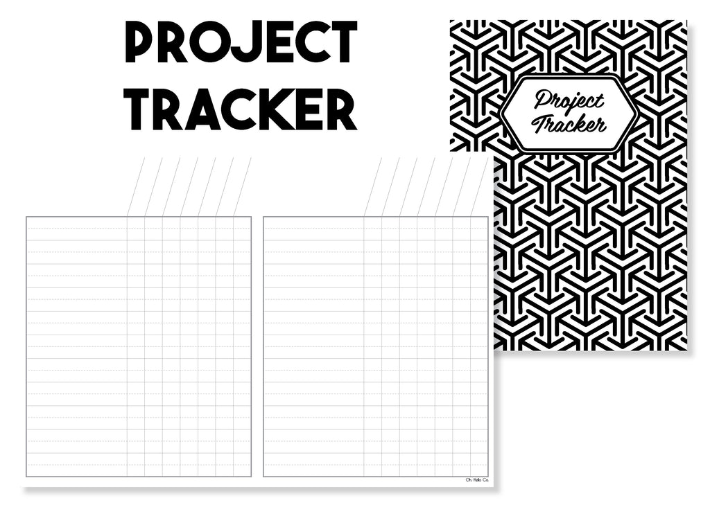 Project Tracker Traveler's Notebook Insert - Oh, Hello Stationery Co. bullet journal Erin Condren stickers scrapbook planner case customized gifts mugs Travlers Notebook unique fun 