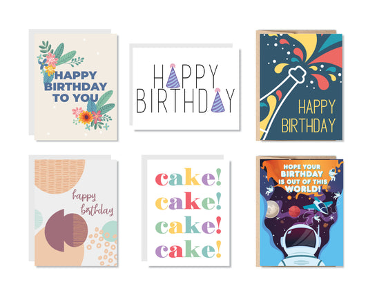 Birthday Variety Greeting Card Set or Single - Set #18