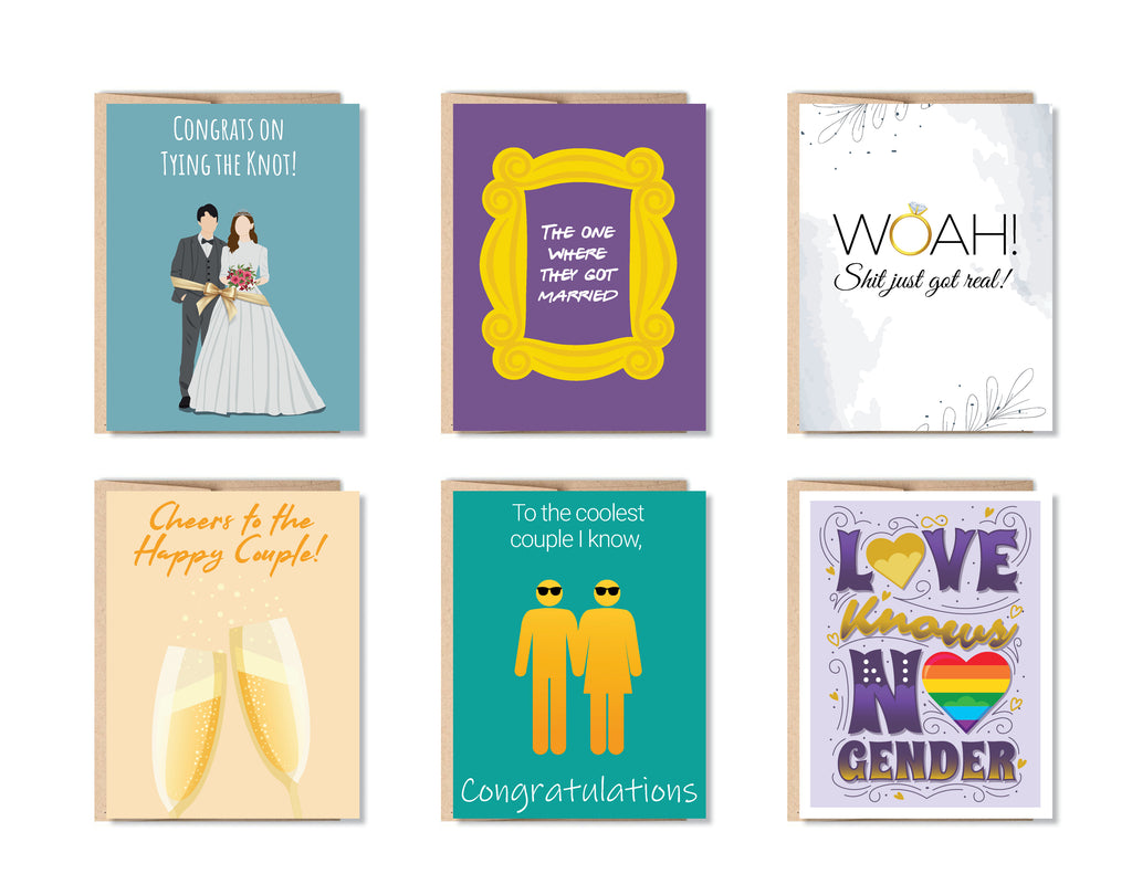 Wedding and Marriage Greeting Card Set or Single - Set #33
